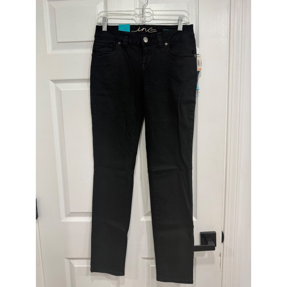 INC International Concepts Womens Black Skinny Leg Curvy Fit Jeans Size 2 NWT